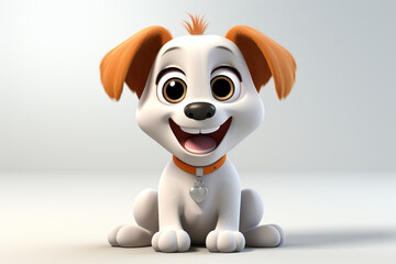 a 3d cartoon little dog