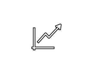 Arrow chart icon vector symbol design illustration.