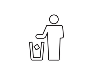 Bin recycle junk icon vector symbol design illustration