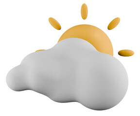 3D illustration of overcast icon, transparent background