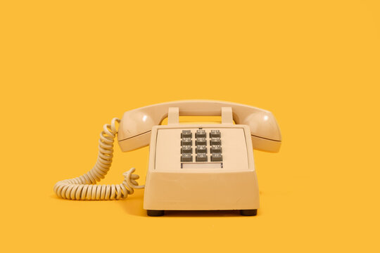 Vintage phone. Idea of communication and business conversations.