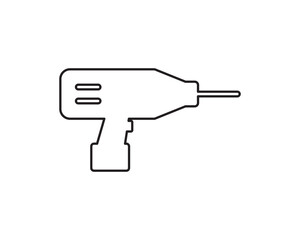 Drill machine tool icon vector symbol design illustration