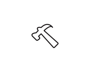 Hammer tool icon vector symbol design illustration