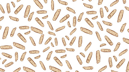 Wood Pellets elements Pattern, Brown pellets on a white background, isolated. Vector illustration in flat style.