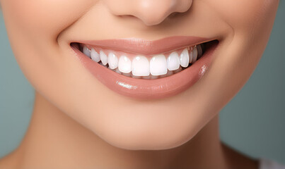 Fototapeta premium close up to a person teeths with smile