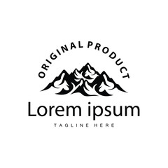 Fototapeta na wymiar Mountain Logo Design Vector Landscape Template Silhouette Simple Illustration For Brand