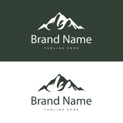 Mountain Logo Design Vector Landscape Template Silhouette Simple Illustration For Brand