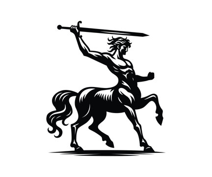 Centaur with sword vector