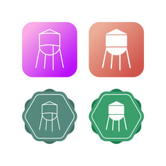 Water Tower Vector Icon - obrazy, fototapety, plakaty