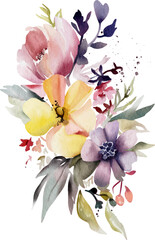 Flower watercolor illustration set