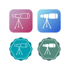 Telescope on Stand Vector Icon