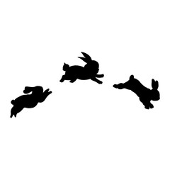 rabbit silhouette on white background