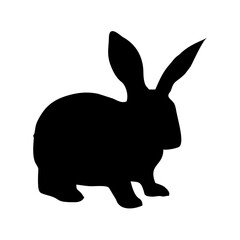 rabbit silhouette on white background