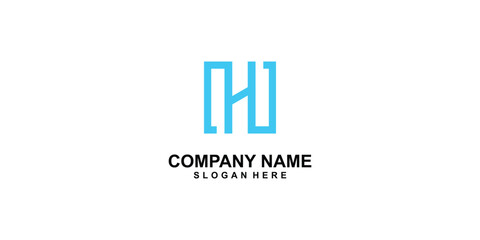 Fototapeta premium Simple letter H logo design with modern concept| building letter H| premium vector