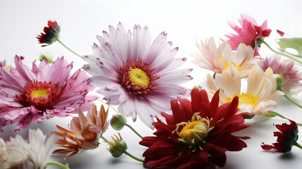 Beautiful flowers on a white background