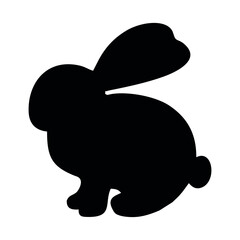 rabbit silhouette on white background