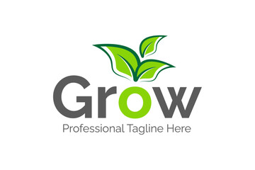 Grow Logo Design Vector Template