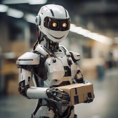Fototapeta premium 3D robot delivery