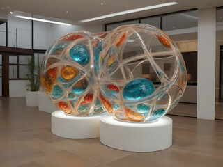 isolated, glass, decoration, ball Ai generative