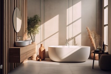 Fototapeta na wymiar Stylish bathroom interior modern design and bathroom, relaxation room and spa in the hotel