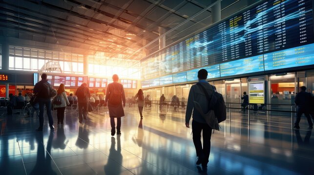 travel flight airport background illustration destination departure, arrival boarding, security check travel flight airport background