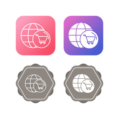 World Cart Vector Icon