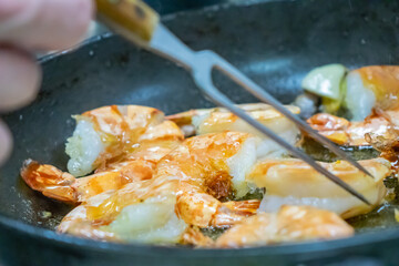 pan fried chicken with vegetables