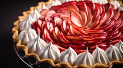 Apple Pie background. National Pie Day, Thanksgiving traditional dessert, autumn bakery concept. .For postcard, banner, wallpaper, backdrop, web, card, poster, cover, print. Copy space.