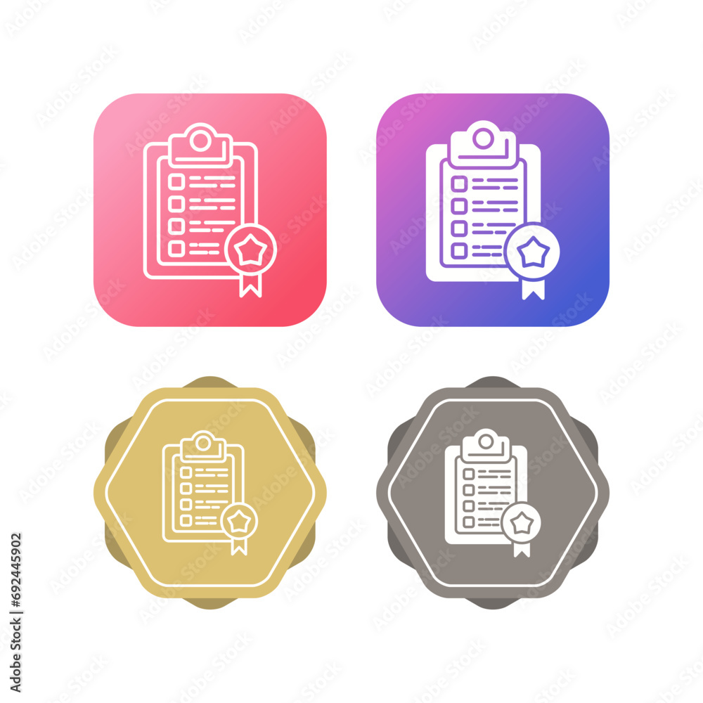 Sticker quality assurance vector icon