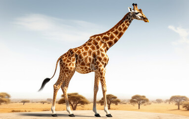 Obraz premium Giraffe isolated on white background