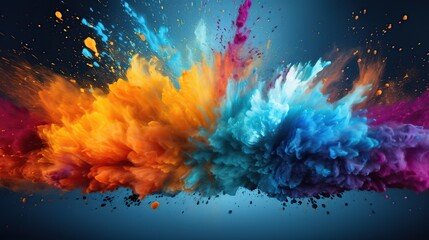 Abstract colorful for happy Holi, banner background. - obrazy, fototapety, plakaty