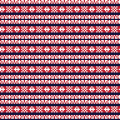 Red Snowflakes Fair Isle Seamless Pattern Design