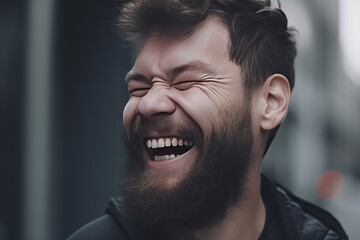 Obraz premium Candid Photo of Person Laughing / Smiling