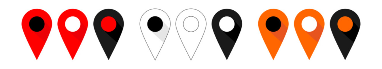 Map point or pin location icon. Vector illustration.  - obrazy, fototapety, plakaty