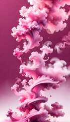 pink smoke abstact art isolated background. ai generative.