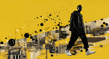 Generative AI image of a man in urban rap fashion