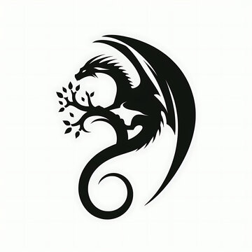 Minimalist style European dragon image