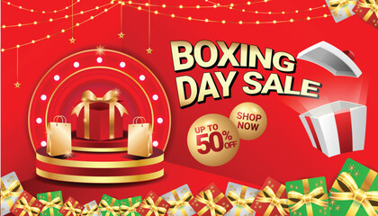 BOXING DAY SALE SOCIAL MEDIA POST BACKGROUND BANNER FLYER DISCOUNT DECEMBER END YEAR TEMPLATE 5