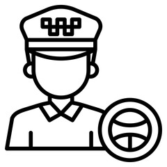 Taxi Driver icon line vector illustration