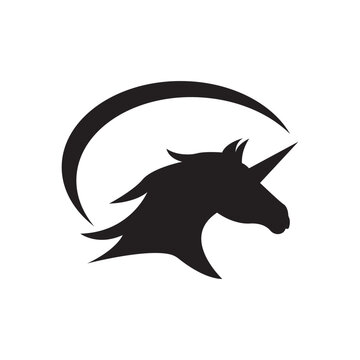 Unicorn logo icon, vector illustration design