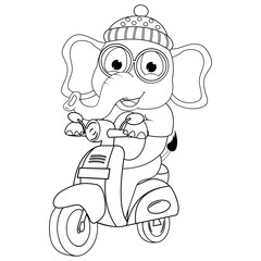 coloring elephant animal cartoon