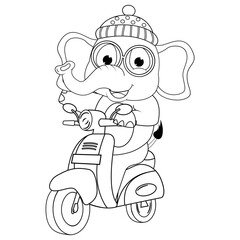coloring elephant animal cartoon