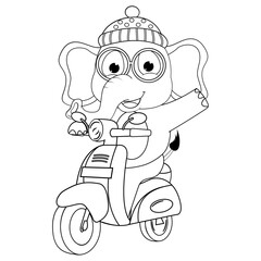 coloring elephant animal cartoon