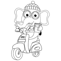 coloring elephant animal cartoon