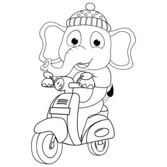 coloring elephant animal cartoon