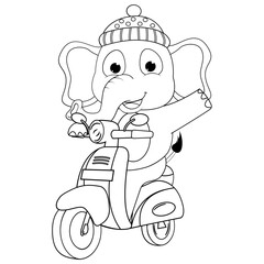 coloring elephant animal cartoon