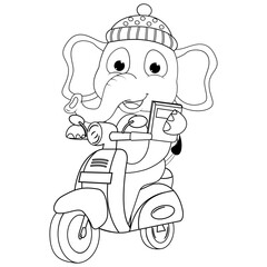 coloring elephant animal cartoon