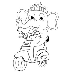 coloring elephant animal cartoon