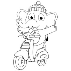 coloring elephant animal cartoon