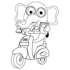 coloring elephant animal cartoon